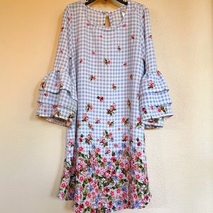 Beautees Bell Sleeve Floral print spring and summer dress girls size 10
